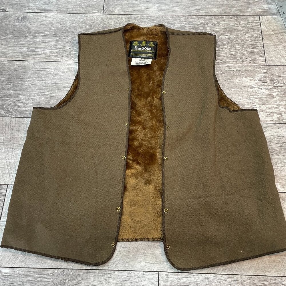 Barbour Brown Men's Vest with Faux Fur Lining
